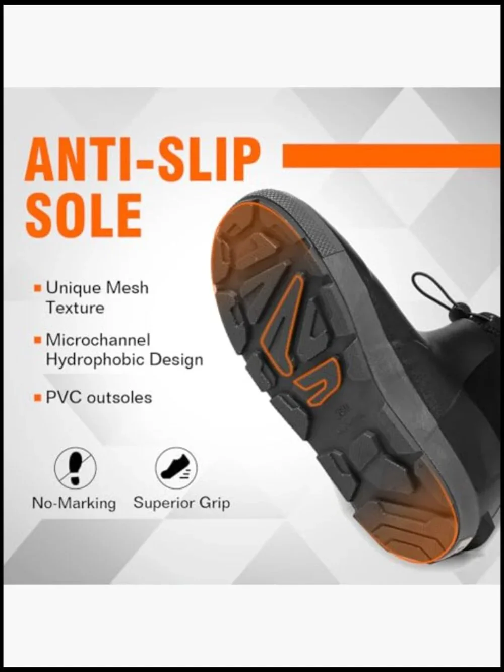Men's Waterproof Rain Boots Ankle Deck Shoes Non-Slip Rubber Fishing Work
